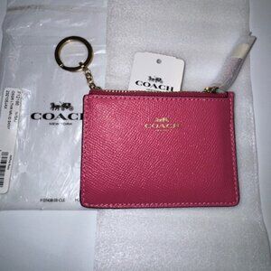 NWT Coach Mini Skinny ID Card Case Wallet in Pink Ruby